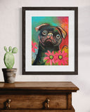 Peggy Pug - Fine Art Giclee print 30x40 cm