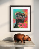 Peggy Pug - Fine Art Giclee print 30x40 cm