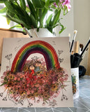 Kunstkort - På en rosa sky 21x21 cm