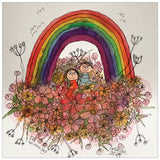 Kunstkort - På en rosa sky 21x21 cm