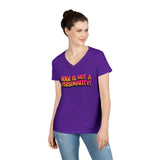 Ladies' V-Neck T-Shirt — "Beige Is Not A Personality!" Graphic Tee