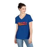 Ladies' V-Neck T-Shirt — "Beige Is Not A Personality!" Graphic Tee