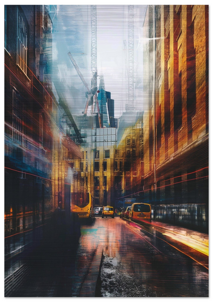 Urban street - Brushed Aluminum Print