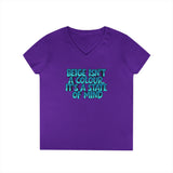 Ladies' V-Neck T-Shirt — "Beige Isn't a Colour, It's a State of Mind" Retro Typography Tee