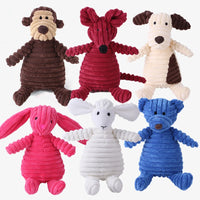Pet Dog Plush Animal Chewing Toy Wear-resistant Squeak Cute Bear Fox Toys for Dog Puppy Teddy Interactive Toy Supplies