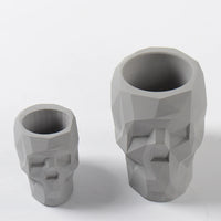 Silicone Mold for Concrete Succulent Planter Pot Cement Mould 3D Geometric Skull Mini Candle Vessels Form Home Decor Tool