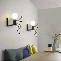 Wall lightchandelier wall lamp lights LED lamp Creative Mounted Iron Bedside Sconce Lamp for Kids Baby Room Living RoomDining ro