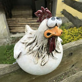 Funny Chicken Fence Decor Statues Garden Farm Yard Resin Craft Chicken Hen Sculpture Outdoor Housewarming Art Home Decoration