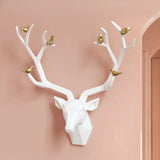 Resin 3d Big Deer Head Wall Decor for Home Satue Decoration Accessories Abstract Sculpture Modern Animal Head wall Decoration