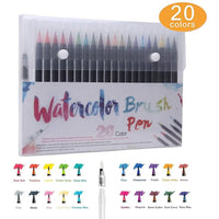 20 Color Watercolor Paint Brush pen set with Refillable water Coloring Pen for drawing painting Calligraphy art Kids gift A6901