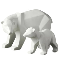 ERMAKOVA Bear Sculpture Geometric Resin Polar Bear Statue Fashion Desktop Ornament Modern Abstract Bear Figurines