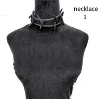 UKEBAY New Gothic Pendant Necklaces Women Punk Sweater Chains 3 Necklaces Strange Jewelry Handmade Rubber Jewelry Torques Rope