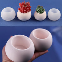 Round Flower Pot Clay Silicone Mold DIY Handmade Concrete Resin Molds for Table Storage Box Candle Jar Making Mould Home Decor