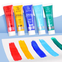 Aibelle Water-resistant 24 Colors 15 ML Professional Acrylic Paints Set Hand Painted Textile Paint Brightly Colored Art Supplies