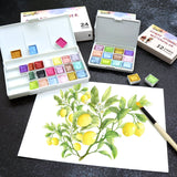 SeamiArt 12/24Grid Watercolor Palette Empty Palette Painting Paint Tray Box for Watercolor Oil  Acrylic Paints