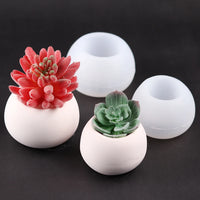 Round Flower Pot Clay Silicone Mold DIY Handmade Concrete Resin Molds for Table Storage Box Candle Jar Making Mould Home Decor