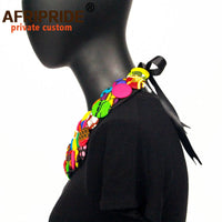 Women`s Neckless African Ankara Print  Fashion Traditional Chain Necklace Colorful Choker Necklace Girl Gift Jewelry A2128005