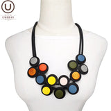 UKEBAY New Multicolor Wood Jewelry Fashion Gothic Pendant Necklaces Women Necklace Ethnic Clothing Accessories Chokers Jewellery