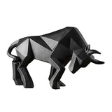 Bull Statues Art Geometric Resin Bison Sculpture Animal Home Decoration Tabletop Ox Figurine Ornament Office Crafts Decor Gifts