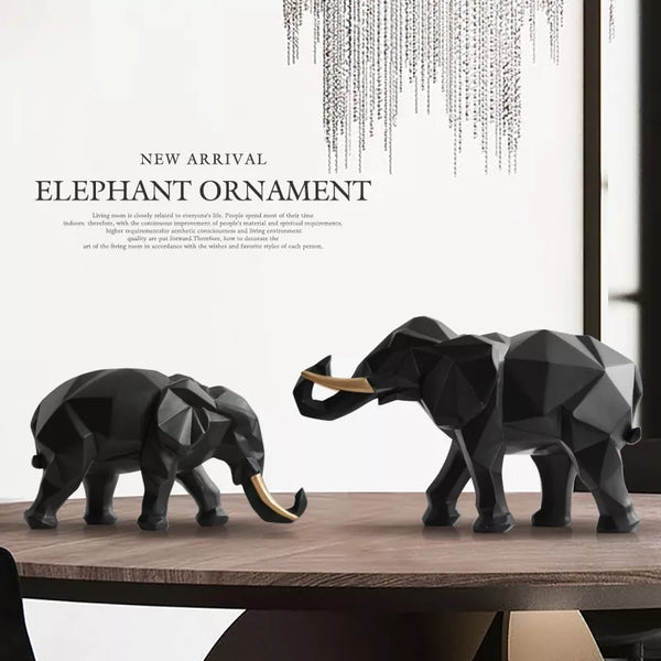 Elephant figurine 2/set resin for home office hotel decoration tabletop animal modern craft India white Elephant statue decor