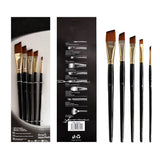 5Pcs/6pcs Artist Paint Brush Set High Quality Nylon Hair Wood Black Handle Watercolor Acrylic Oil Brush Painting Art Supplies