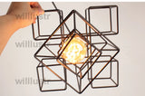 Willlustr metal abstract geometry PENDANT LIGHT industry loft Edison Bulb hanging lighting American country suspension lamp