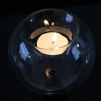 Europe style round hollow glass candle holder wedding candlestick fine transparent crystal glass candlestick dining home decor