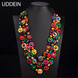 UDDEIN Bohemia Ethnic Necklace & Pendant Multi Layer Beads Wood Jewelry Vintage Statement Long Necklace Women Handmade Collar