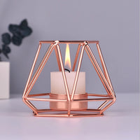 Nordic Style Wrought Iron Geometric Candle Holders Home Decorate Metal Crafts candlestick candelabros de velas Holder mesa