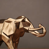 Fashion Abstract Gold Elephant Statue Resin Ornaments Home Decoration Accessories Gift Geometric Elephant Sculpture Crafts Room