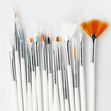 15pcs Watercolor Brush Miniature Detail Soft Acrylic Oil Aquarelle Paint Plastic Handle Pull Hook Line Pen Nail Artists Set