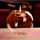 Europe style round hollow glass candle holder wedding candlestick fine transparent crystal glass candlestick dining home decor