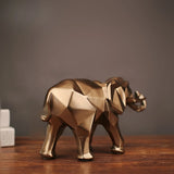 ASFULL Abstract Gold Elephant Statue Resin Ornaments Home Decoration accessories Gift Geometric Resin Gold Elephant Sculpture