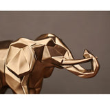 ASFULL Abstract Gold Elephant Statue Resin Ornaments Home Decoration accessories Gift Geometric Resin Gold Elephant Sculpture