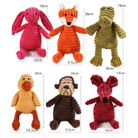 Corduroy Dog Toys for Small Large Dogs Animal Shape Plush Pet Puppy Squeaky Chew Bite Resistant Toy Pets Accessories Supplies