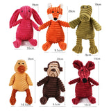 Corduroy Dog Toys for Small Large Dogs Animal Shape Plush Pet Puppy Squeaky Chew Bite Resistant Toy Pets Accessories Supplies