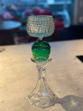 Emerald Glow – unik telysestake i vintageglass