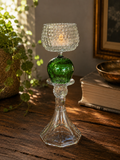Emerald Glow – unik telysestake i vintageglass