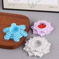 Concrete Candle Jar Silicone Mould Round Lotus Candle Holder Cement Plaster Mold DIY Handmade Epoxy Resin Candlestick Mould Tool