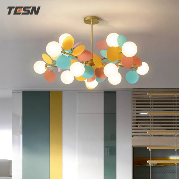 New hot sale chandelier flower lamp warm children's room bedroom lamp ceiling lamp led creative boy girl room living room lamp