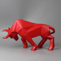 Abstract Bull Statue Geometric Ox Sculpture Home Decor Animal Ornament Office Morden Living Room Interior Decoration Accessories