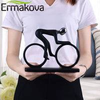 ERMAKOVA Modern Abstract Resin Bicycler Cyclist Statue Bicycle Rider Statue Bike Racer Rider Figurine Office Living Room Decor