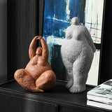 Vilead Resin Abstract Fat Lady Figurines Yoga Woman Sculpture Ornament Vintage Home Decoration Room Table Craft Mother Day Gift