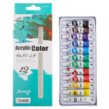 BOMEIJIA Acrylic Paints 12 Colors Professional Set 6/12ml Tubes Artist Drawing Gouache Fabric Glass Oil water color Paint