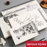 sketchbook Spiral Art Notebook Kraft Paper Blank 160GSM HardCover School Supplies Pencil Drawing Notepad Stationary