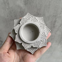 Concrete Candle Jar Silicone Mould Round Lotus Candle Holder Cement Plaster Mold DIY Handmade Epoxy Resin Candlestick Mould Tool