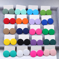 New 20-color Round Spray Paint Earrings Earrings Simple Fashion Acrylic Personality Candy Color Earrings for Women