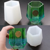 Hexagon Diamond Vases Silicone Molds for DIY Plaster Concrete Pen Holder Planter Mould Home Decor Ornament Handmade Gift