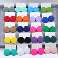New 20-color Round Spray Paint Earrings Earrings Simple Fashion Acrylic Personality Candy Color Earrings for Women