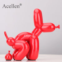 Animals Figurine Resin Cute Squat Poop Balloon Dog Shape Statue Art Sculpture Figurine Craftwork Tabletop Home Decor Accessories